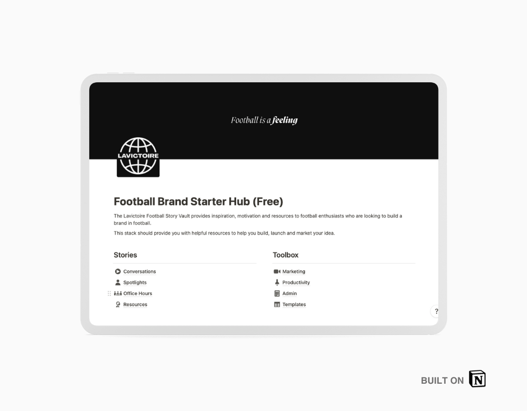 Football Brand Starter Hub